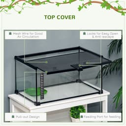 image-Glass Reptile Terrarium Habitats for Lizards, Frogs, Snake Pawhut