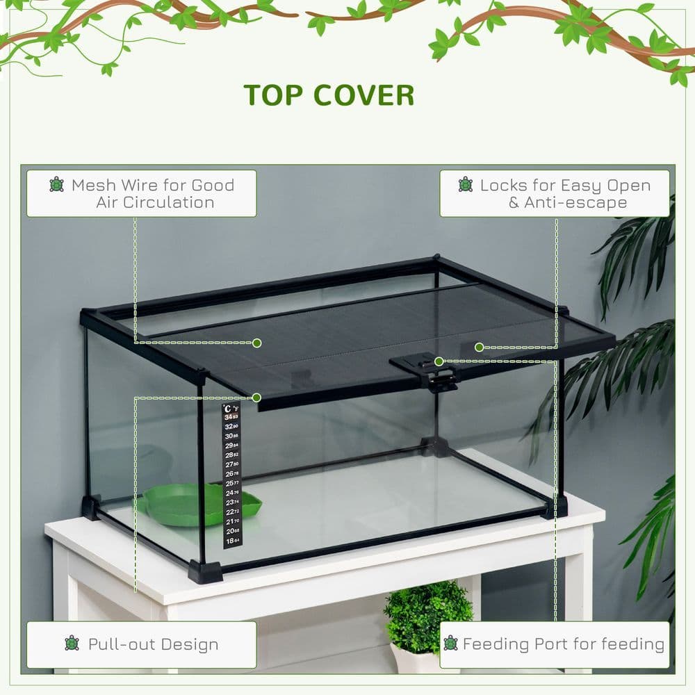 image-Glass Reptile Terrarium Habitats for Lizards, Frogs, Snake Pawhut