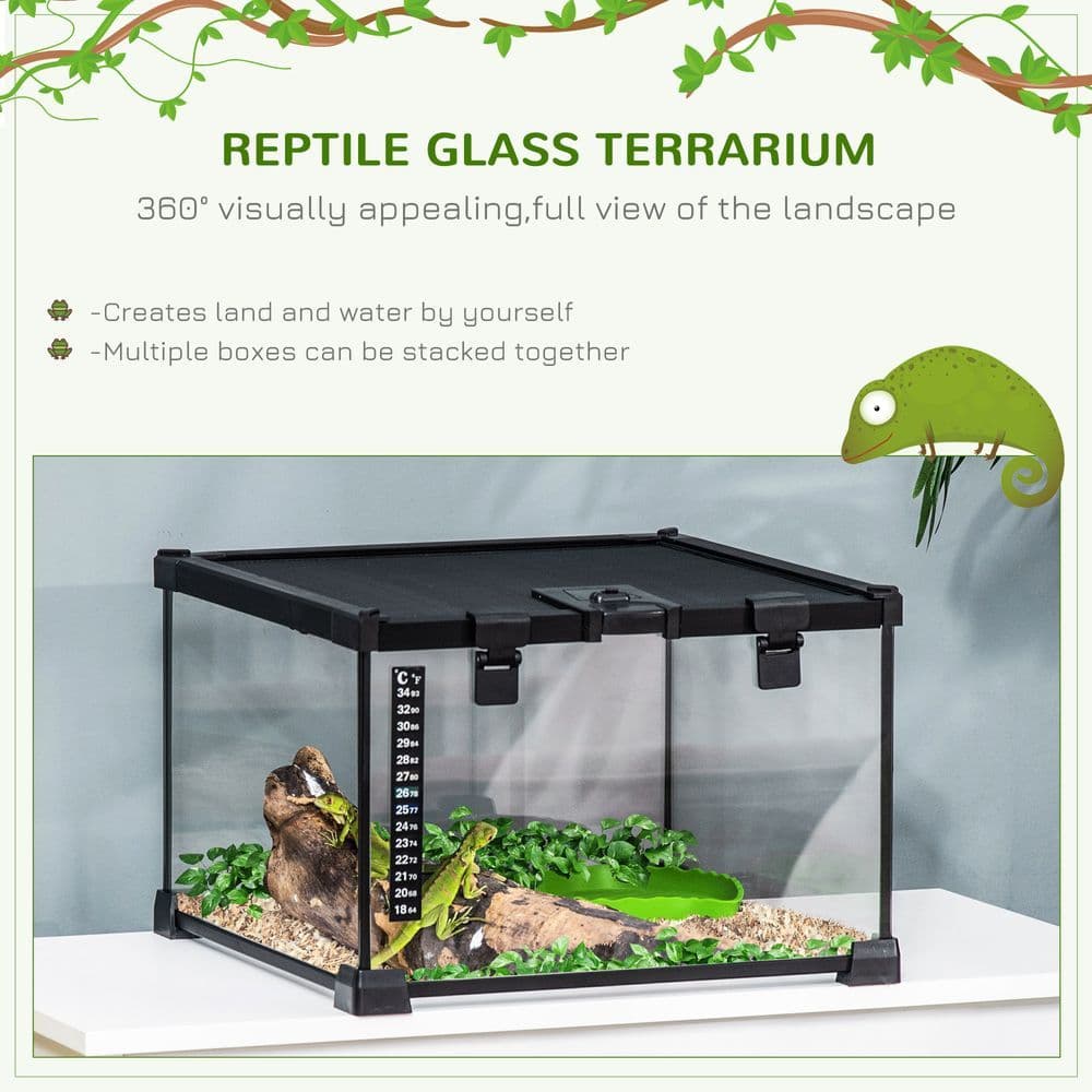 image-Glass Reptile Terrarium Habitats for Lizards, Frogs, Snake Pawhut