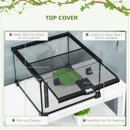 image-Glass Reptile Terrarium Habitats for Lizards, Frogs, Snake Pawhut