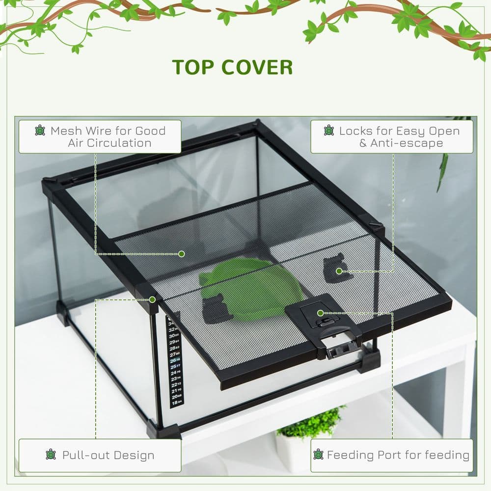image-Glass Reptile Terrarium Habitats for Lizards, Frogs, Snake Pawhut