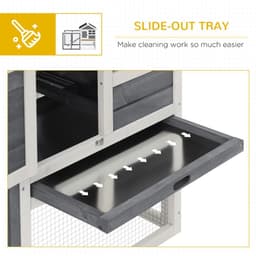 image-122cm Wooden Rabbit Hutch Bunny Cage Pet House with Tray Ladder Run Pawhut
