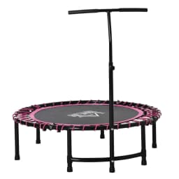 image-Trampoline Outdoor Bouncer Jumper Adjustable Handle Adult Kid Pink HOMCOM