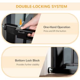 image-Pressure Fit Safety Gate for Stairs w/ Auto Close 75-82 cm - Black Pawhut
