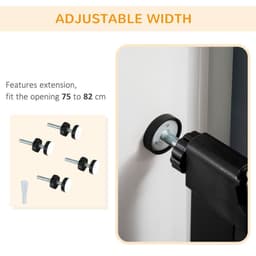 image-Pressure Fit Safety Gate for Stairs w/ Auto Close 75-82 cm - Black Pawhut