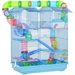 image-5 Tiers Hamster Cage Animal Travel Carrier Habitat W/ Accessories Pawhut