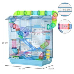 image-5 Tiers Hamster Cage Animal Travel Carrier Habitat W/ Accessories Pawhut