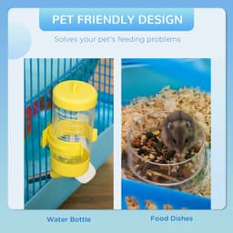 image-5 Tiers Hamster Cage Animal Travel Carrier Habitat W/ Accessories Pawhut