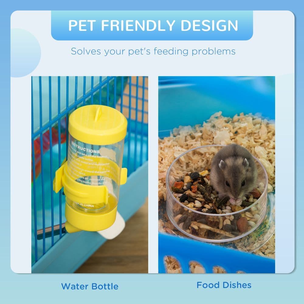 image-5 Tiers Hamster Cage Animal Travel Carrier Habitat W/ Accessories Pawhut