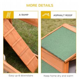 image-Deluxe Fir Wood Rabbit Hutch 2-Tier Metal Guinea Pig Small Animal House Pawhut