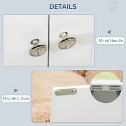 image-Raised Dog Bowls for Large Dogs Feeding Station Stand, Storage - White Pawhut