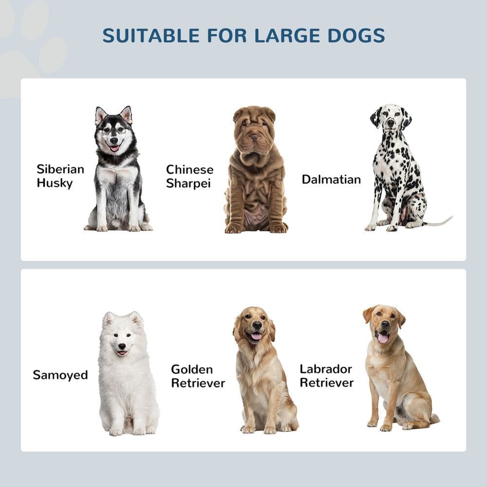 image-Raised Dog Bowls for Large Dogs Feeding Station Stand, Storage - White Pawhut