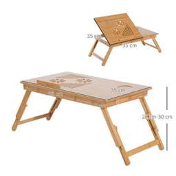 image-Portable Laptop Desk Notebook Tray PC Bed Drawer Adjustable Bamboo HOMCOM