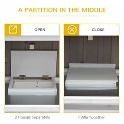 image-Two-Tier Wooden Rabbit Hutch w/ Wheels, Trough, Rain Cover, Tray - Grey Pawhut