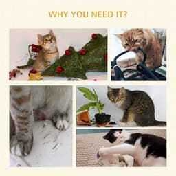 image-Cat Scratching Barrel Sisal Activity Center 3 Dens Observation Deck 70H Pawhut
