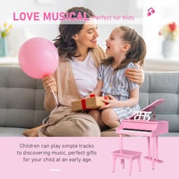 image-30 Keys Mini Kids Piano with Music Stand and Bench Best Gifts Toy HOMCOM