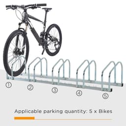 image-5 Bike Parking Rack Locking Storage Stand Holder Floor Wall Mount HOMCOM