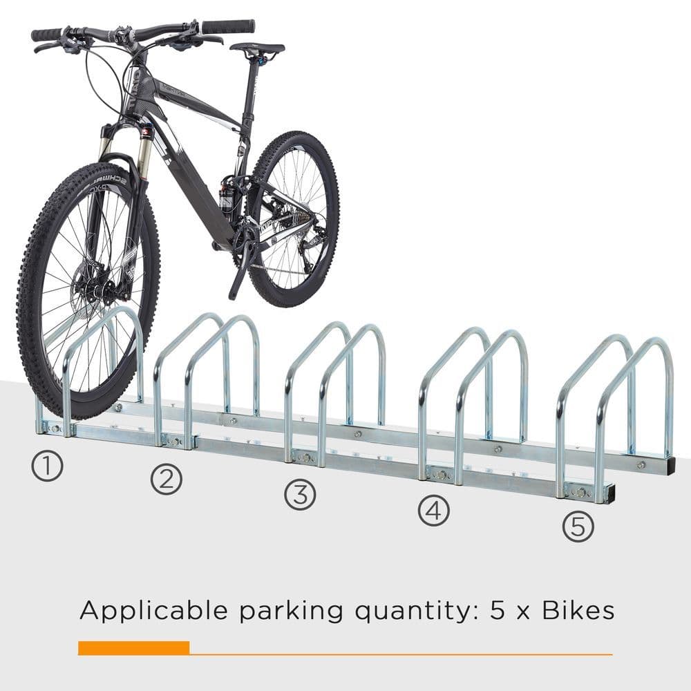 image-5 Bike Parking Rack Locking Storage Stand Holder Floor Wall Mount HOMCOM