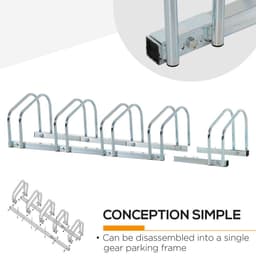 image-5 Bike Parking Rack Locking Storage Stand Holder Floor Wall Mount HOMCOM