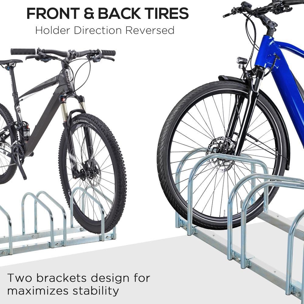 image-5 Bike Parking Rack Locking Storage Stand Holder Floor Wall Mount HOMCOM