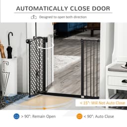 image-74-105 cm Pet Safety Gate Pressure Fit Stair with Double Locking, Black Pawhut