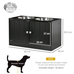 image-Raised Dog Bowls for Large Dogs Feeding Station Stand, Storage - Pawhut