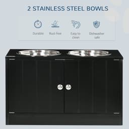image-Raised Dog Bowls for Large Dogs Feeding Station Stand, Storage - Pawhut