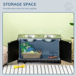 image-Raised Dog Bowls for Large Dogs Feeding Station Stand, Storage - Pawhut