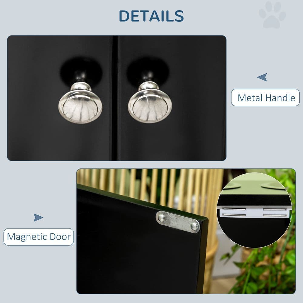 image-Raised Dog Bowls for Large Dogs Feeding Station Stand, Storage - Pawhut