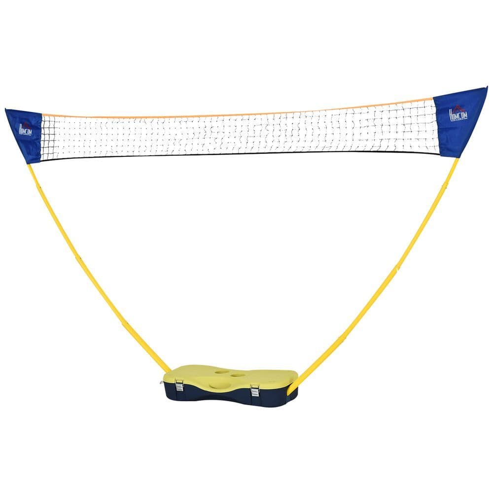 image-Foldable Badminton Net Set w/ 2 Pairs of Rackets 2 Nylon Shuttlecocks HOMCOM