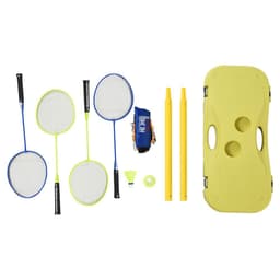 image-Foldable Badminton Net Set w/ 2 Pairs of Rackets 2 Nylon Shuttlecocks HOMCOM