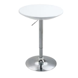 image-Painted Top Bistro Pub Table Adjustable Swivel Counter Home White