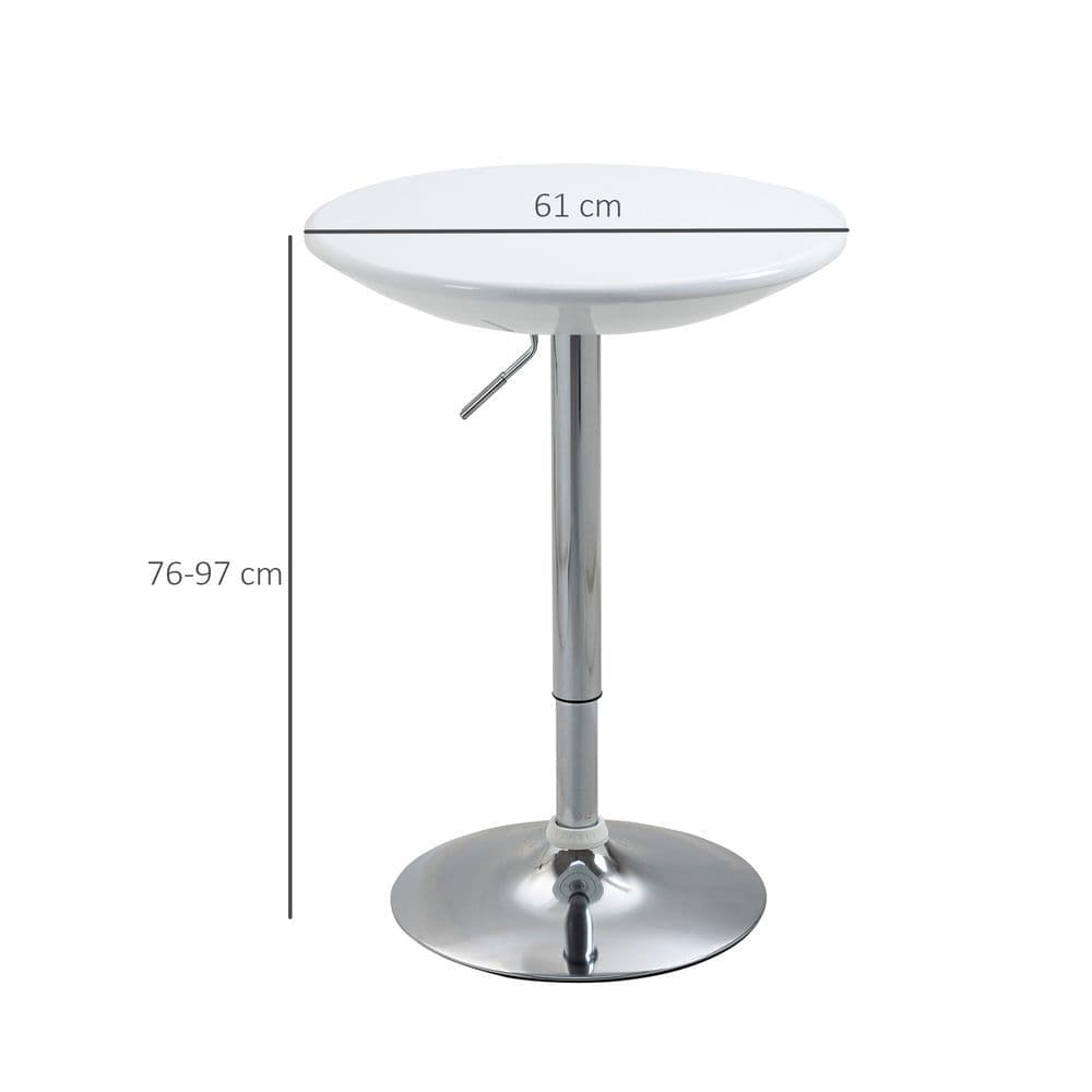 image-Painted Top Bistro Pub Table Adjustable Swivel Counter Home White