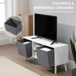 image-HOMCOM Modern TV Cabinet Stand w/ Shelves & Drawers, Living Room Bedroom