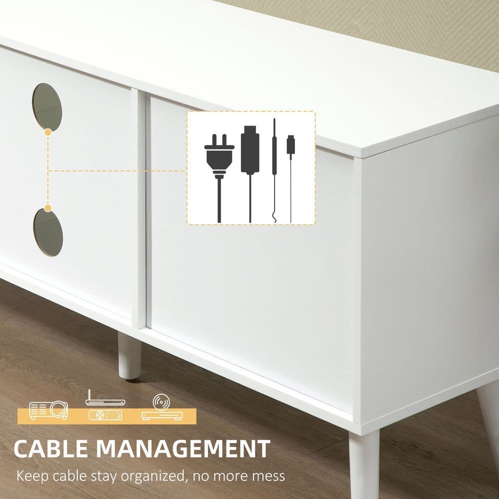 image-HOMCOM Modern TV Cabinet Stand w/ Shelves & Drawers, Living Room Bedroom