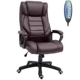 image-High Back 6 Points Vibration Massage Executive Office Chair, Brown Vinsetto
