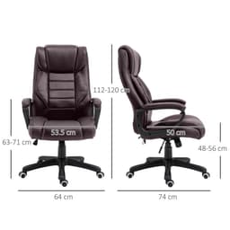 image-High Back 6 Points Vibration Massage Executive Office Chair, Brown Vinsetto