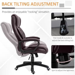 image-High Back 6 Points Vibration Massage Executive Office Chair, Brown Vinsetto