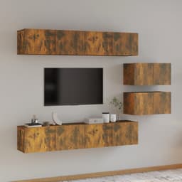 image-4 Piece TV Cabinet Set White Engineered Wood
