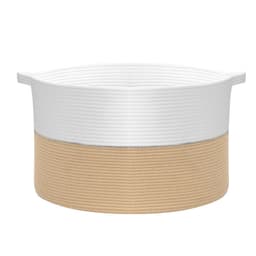 image-Laundry Basket Natural Cotton Hand-Woven Rope Hamper Minimalist Storage