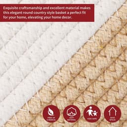 image-Laundry Basket Natural Cotton Hand-Woven Rope Hamper Minimalist Storage