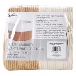 image-Laundry Basket Natural Cotton Hand-Woven Rope Hamper Minimalist Storage