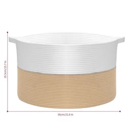 image-Laundry Basket Natural Cotton Hand-Woven Rope Hamper Minimalist Storage