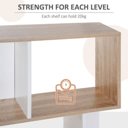 image-5-tier Display Shelving Storage Bookcase S Shape design Unit Natural