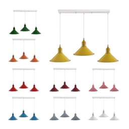 image-Industrial Vintage Loft Kitchen Bar 3 Lights Fittings Ceiling Cone Metal E27