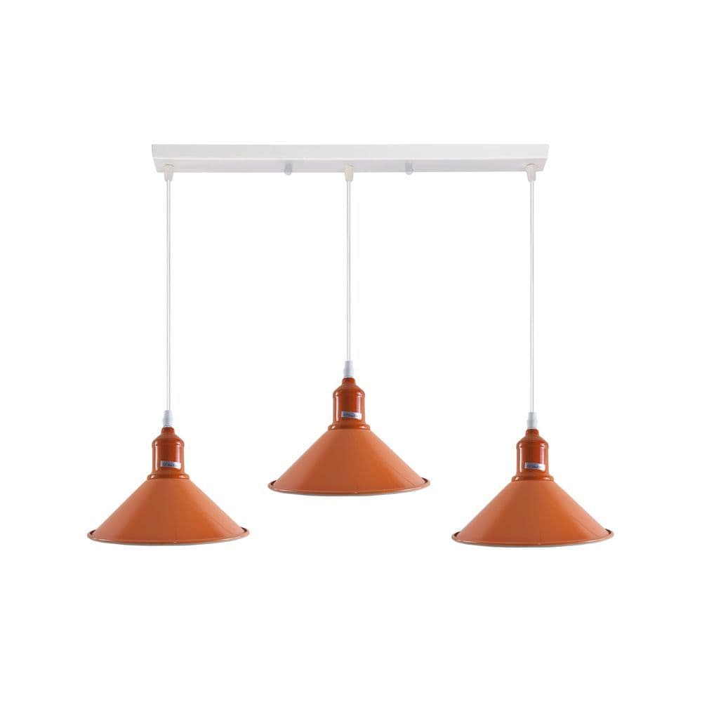 image-Industrial Vintage Loft Kitchen Bar 3 Lights Fittings Ceiling Cone Metal E27