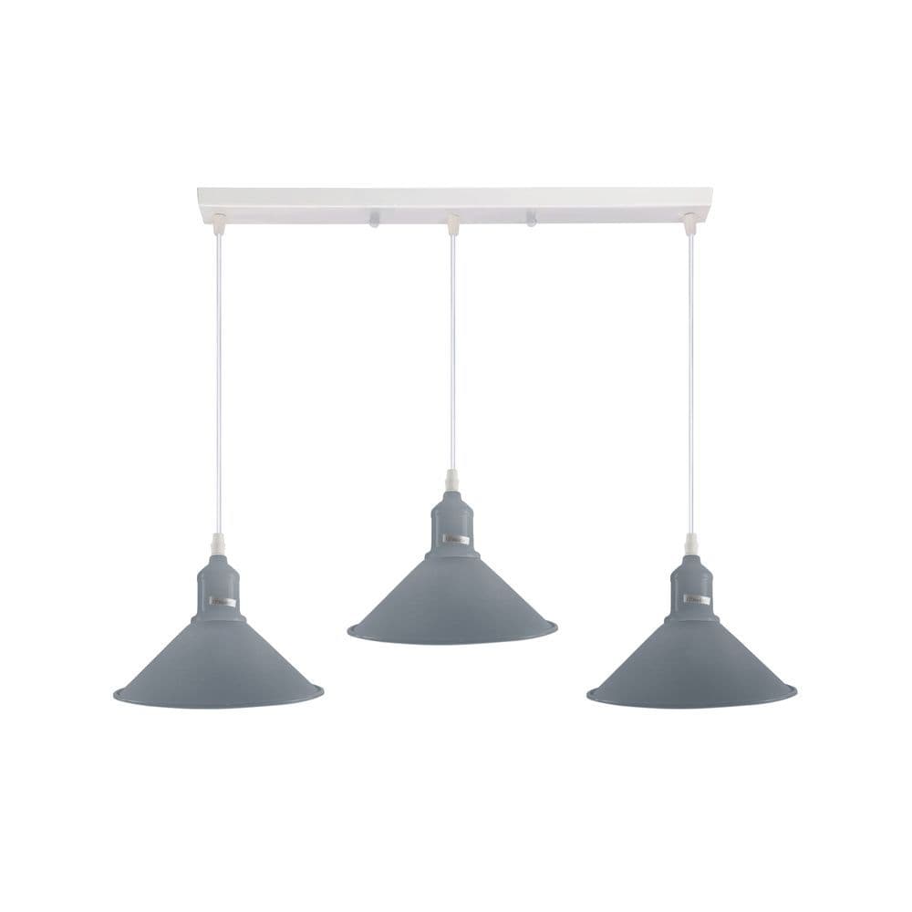 image-Industrial Vintage Loft Kitchen Bar 3 Lights Fittings Ceiling Cone Metal E27