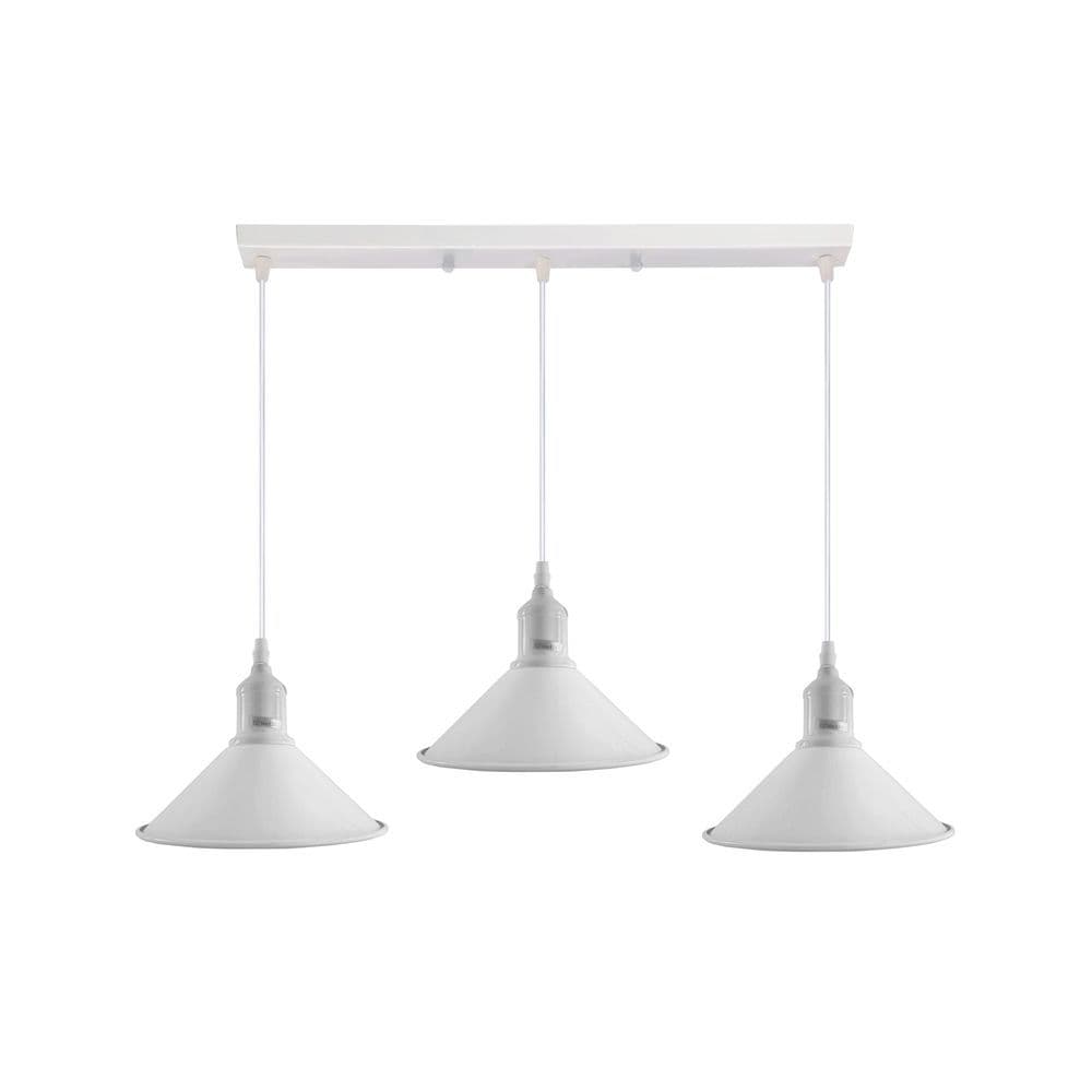 image-Industrial Vintage Loft Kitchen Bar 3 Lights Fittings Ceiling Cone Metal E27