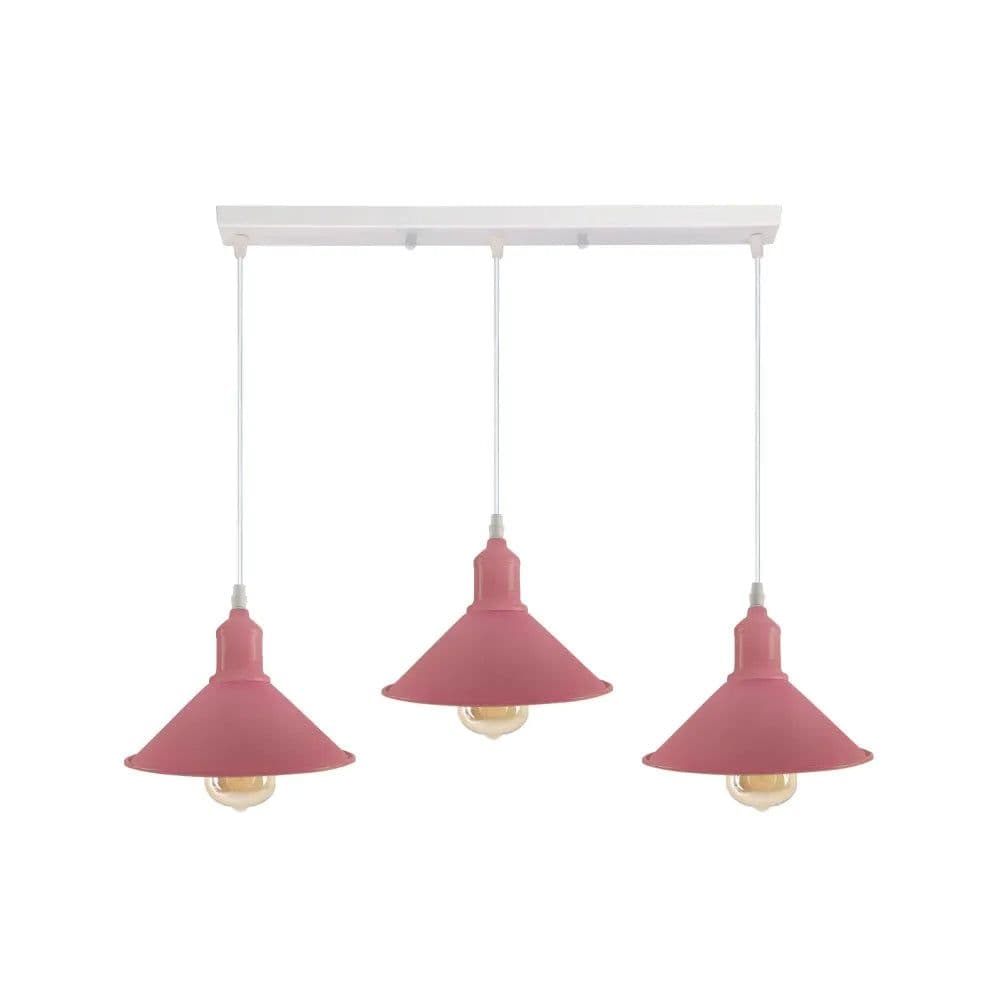 image-Industrial Vintage Loft Kitchen Bar 3 Lights Fittings Ceiling Cone Metal E27