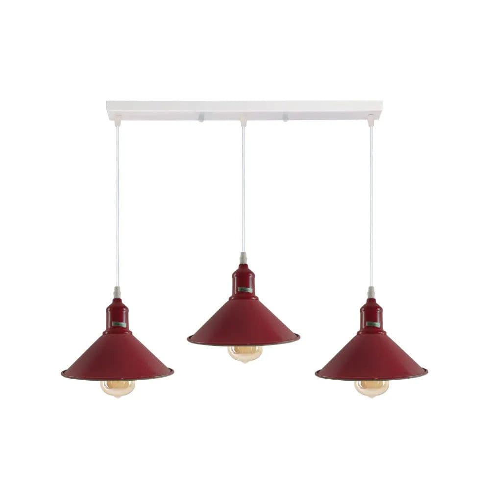 image-Industrial Vintage Loft Kitchen Bar 3 Lights Fittings Ceiling Cone Metal E27